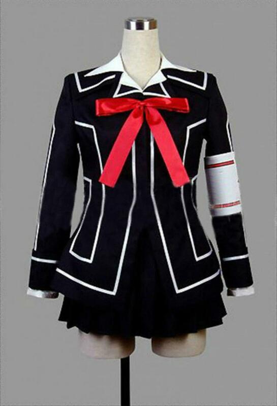 Vampire Knight Cosplay Kostüm Yuki oder Schwarz Womens Kreuz Weiß Kleid uniform