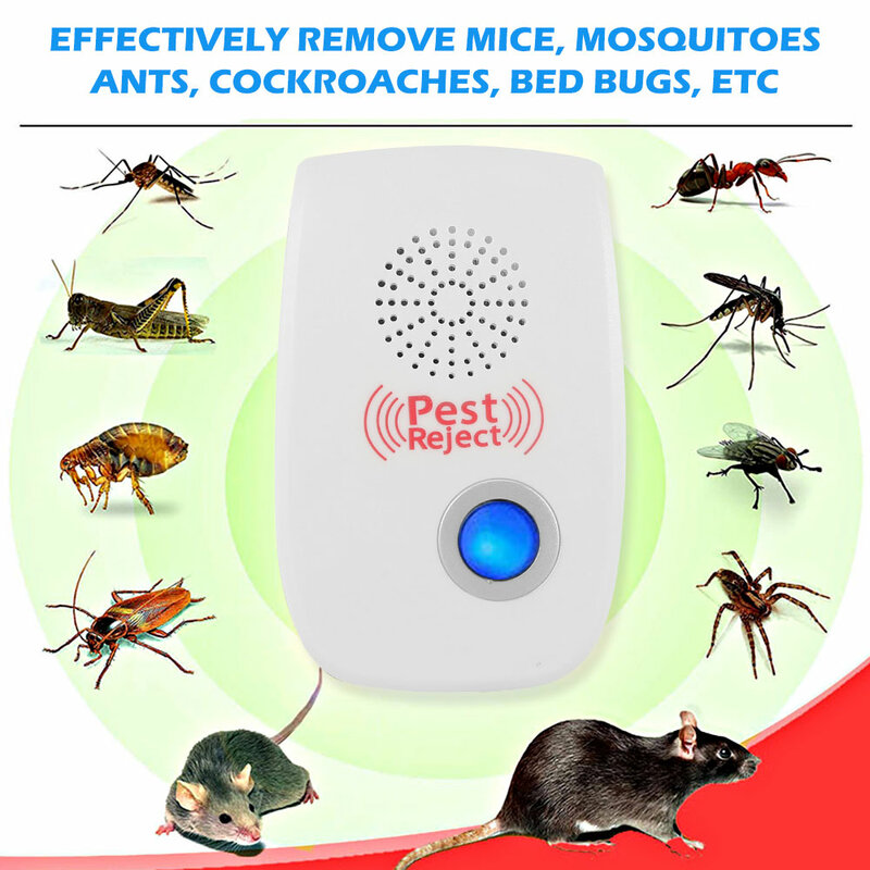 Pest Reject Ultrasonic Double-horn High-power Repeller To Remove The Insects To Eliminate Moles Electromagnetic Drive UK Plug