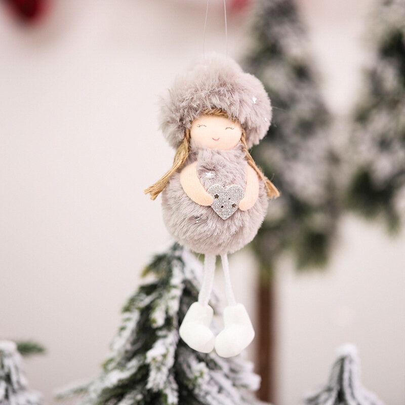 Pendente de pelúcia do anjo para decoração, decoração de árvore feliz natal, presente de criança, acessórios de ornamento de boneca pendurada, 1 peça