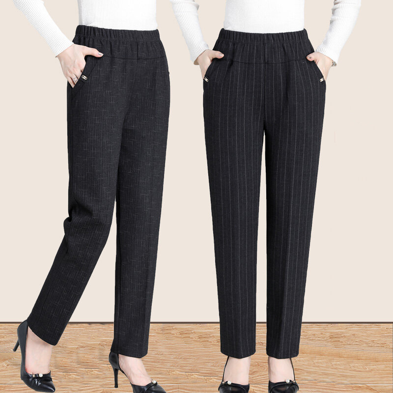 XL-5XL Oversize Casual Pants Women 2024 Long Loose Pants Hight Waist Womens New Autumn Trousers Female Winter Keep Warm Pants
