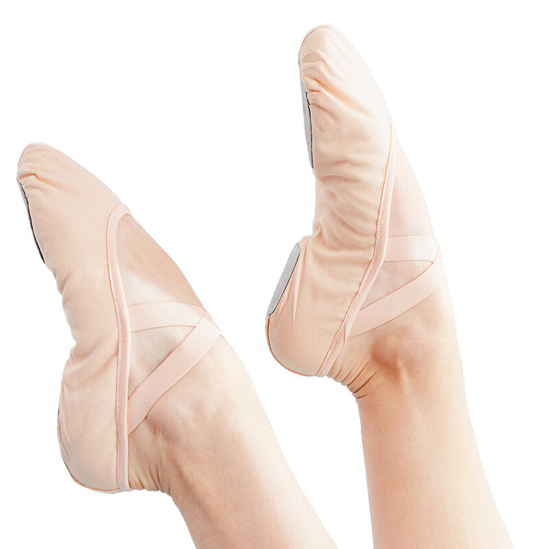 Zapatillas de Ballet de lona para mujer, zapatos de práctica de Ballet, zapatillas de Ballet suaves