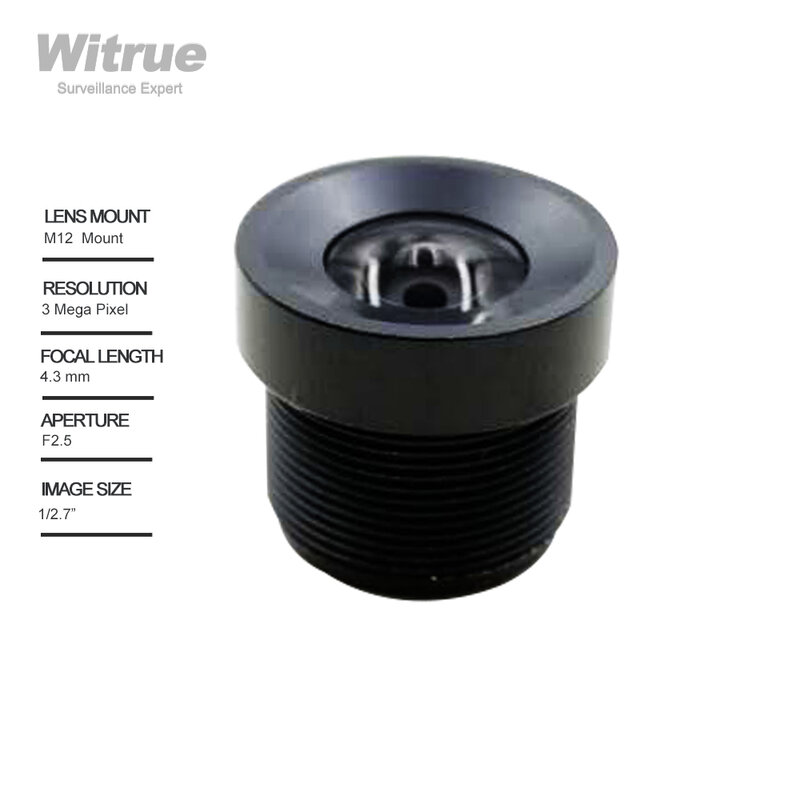 Witrue 3MP 4.3mm 렌즈 1/2.7 "IR 마이크로 왜곡 F2.5 M12 Gopro SJCAM SJ7 카메라 cctv 렌즈 IR 필터 650nm