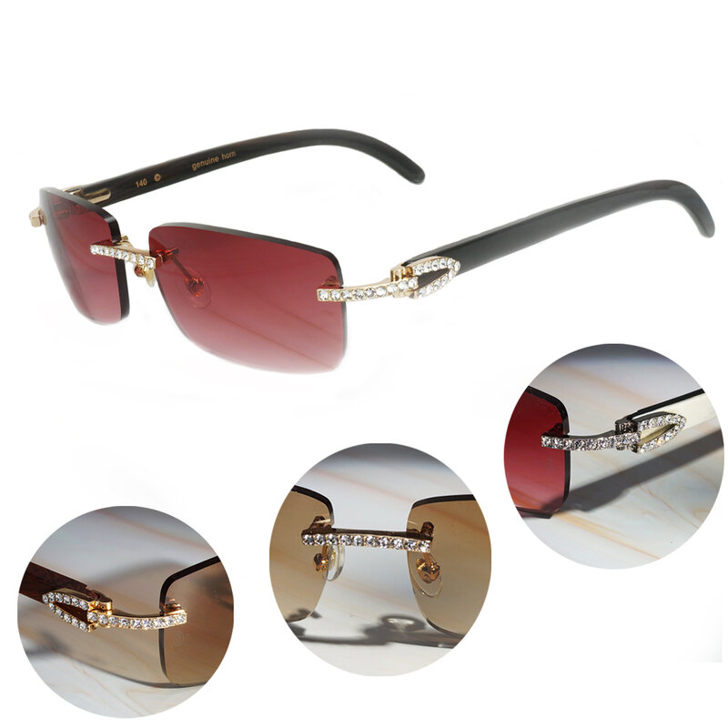 Vintage Strass Zonnebril Mannen Diamond Zonnebril Voor Vrouwen Retro Carter Bril Frame Voor Rijden Vissen Oculos De Sol Man