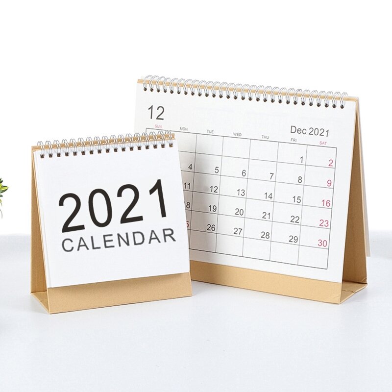 2021 데스크탑 캘린더 영어 코일 일일 월간 플래너 일정 연간 일정 주최자 사무실