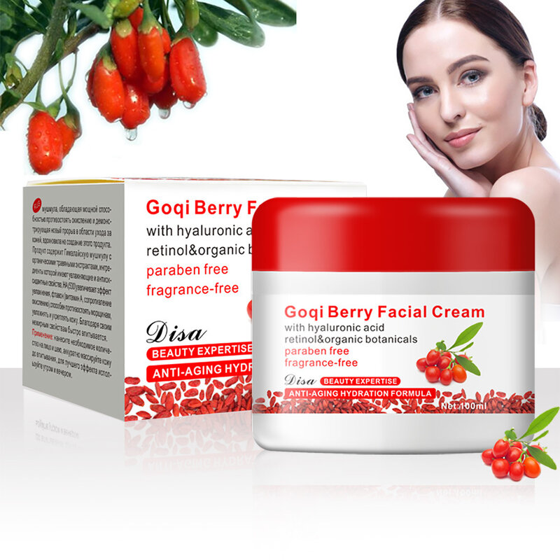 5pcs Free Shipping Goji Facial Cream With Hyaluronic Acid Paraben Fragrance Free Face Cream Anti-aging Anti Wrinkle Remove Spots