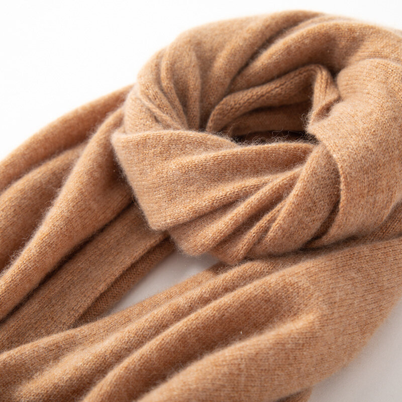Pashmina de punto para mujer, bufanda de cachemira pura, suave y cálida, de grado superior, 19 colores, 100% x 45cm, 180, invierno y otoño, 2023