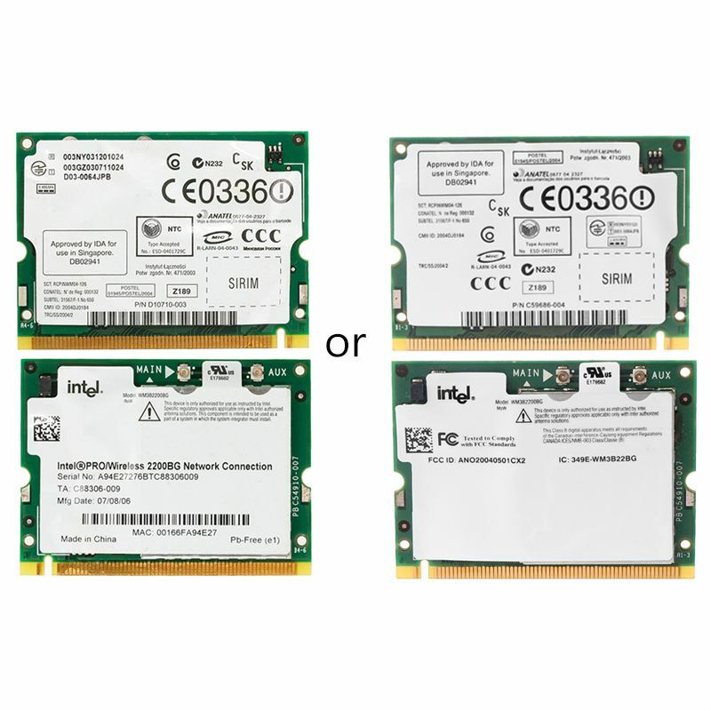 인텔 프로/무선 2200BG 802.11B/G 미니 PCI 네트워크 카드 WIFI, 도시바 델 전용, 드롭 배송