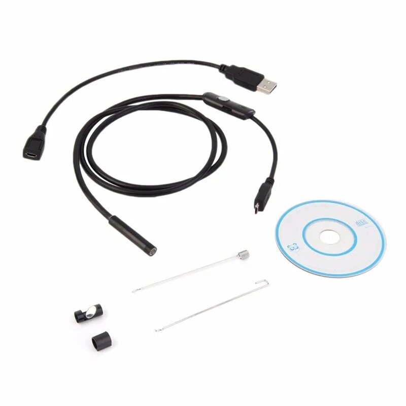 1M 720P HD 7mm objektiv Inspektion Rohr Endoskop Schlange Rohr Wasserdichte Mini USB Kamera mit 6 LEDs endoskop Für Android Telefon PC