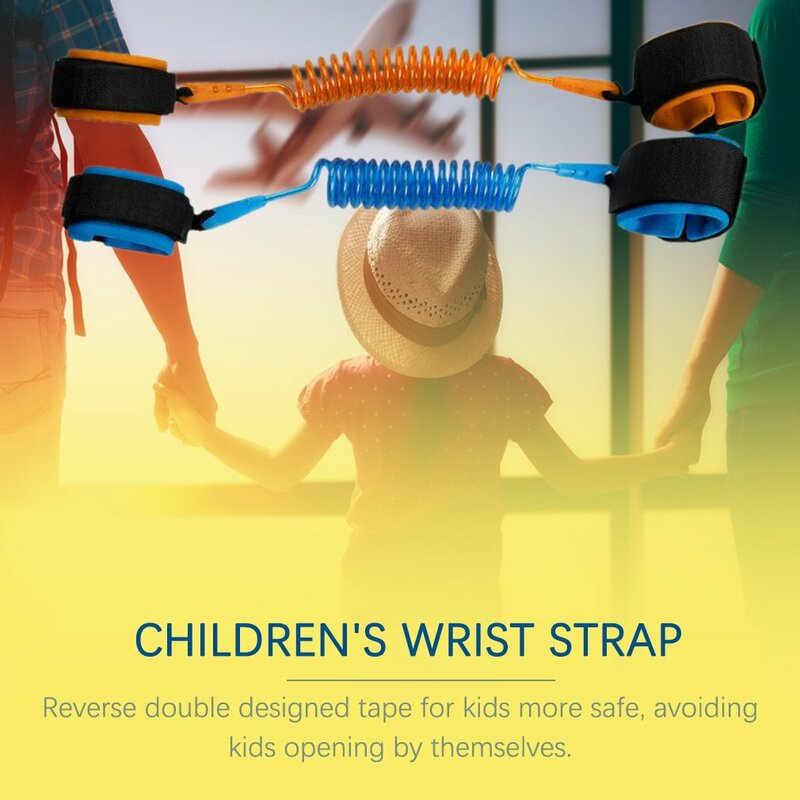 Tali Kekang Keselamatan Anak Dapat Disesuaikan 1.5M Gelang Rantai Pergelangan Tangan Antihilang Gelang Aman untuk Bayi Tali Kekang Tali