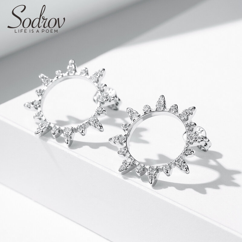 Sodrov Natural Plant Accessories 925 Sterling Silver Earrings For Women Jewelry