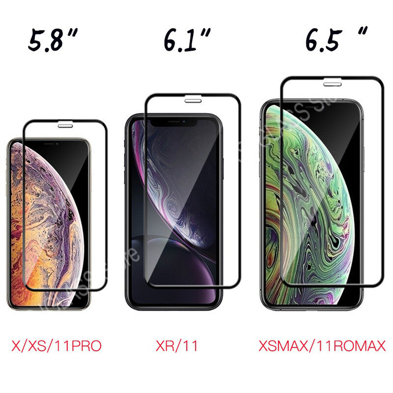 3 قطعة 9D الزجاج المقسى آيفون 14 12 13 11 برو ماكس حامي الشاشة المصغرة آيفون XR XS ماكس 7 8 6S زائد SE غطاء كامل الزجاج