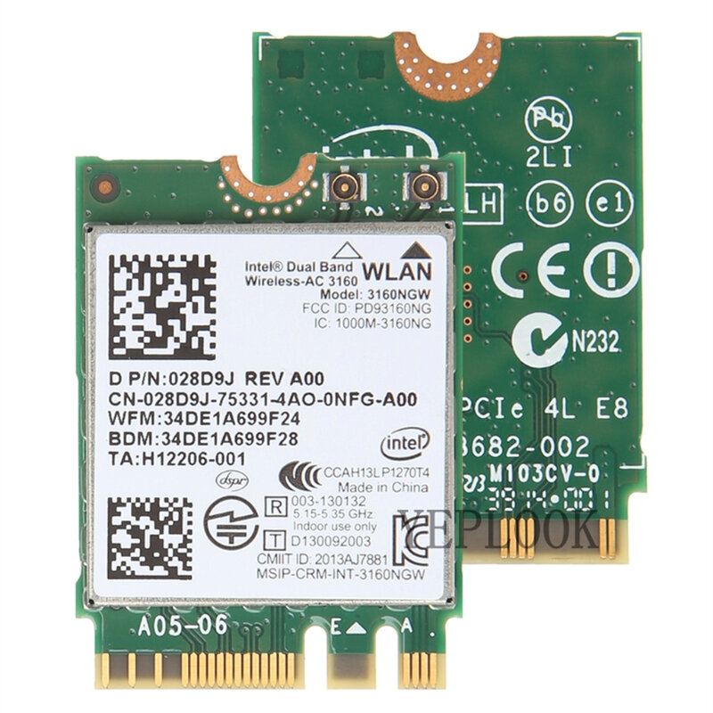Wireless-AC 3160 3160NGW 433Mbps Dual Band 2.4G 5GHz Bluetooth 4.0 NGFF Wifi Card for DELL 5547 5545 5548 5558 5557 5758 5559