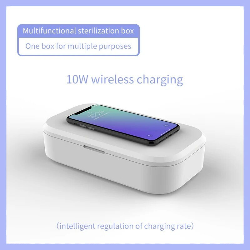 Esterilizador de teléfono móvil caja multifunción esterilizador UV portátil luz UV caja limpiadora para teléfonos inteligentes Android reloj de joyería