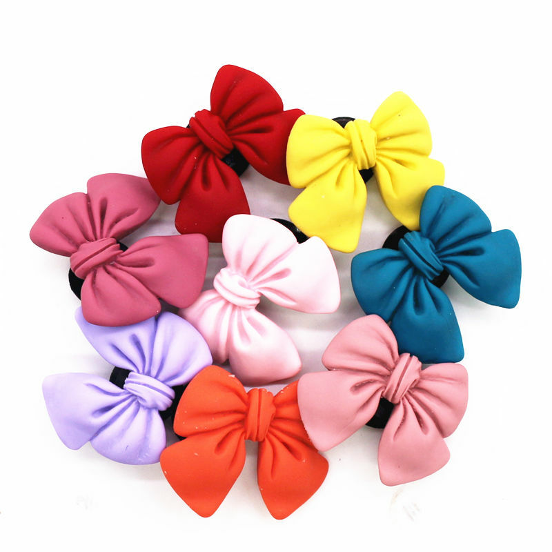 Novelty 1pcs Bowknot Clog Sandal Charms Red Blue Pink Yellow Purple BOW PVC Shoe Accessories Decorations for Couples Kids Gifts