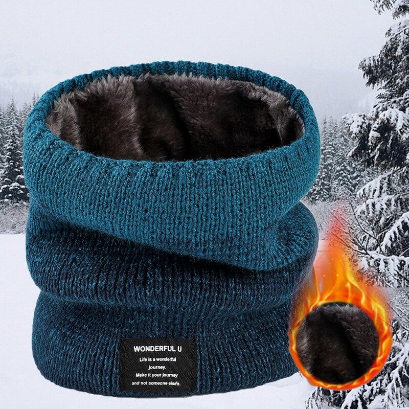 2021 nuova sciarpa al collo inverno donna uomo solido colletto lavorato a maglia spessa calda anelli vellutati sciarpe silenziatore Allmatch di alta qualità