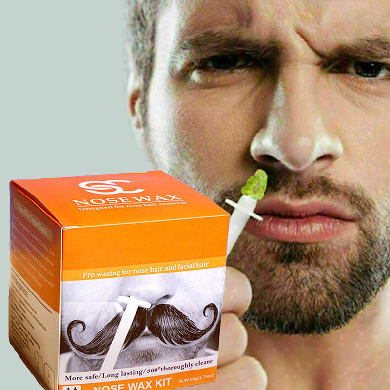 Paket Lilin Rambut Hidung Wanita Penghilang Bulu Hidung Efektif dan Aman untuk Pria dan Set Pembersih Bulu Hidung Pemberian Wax 50G