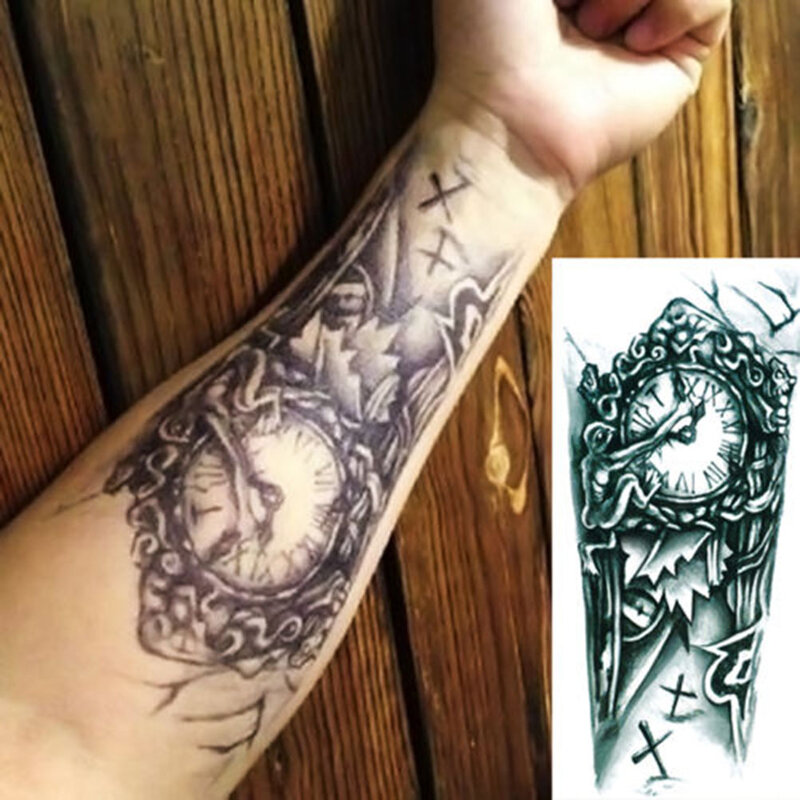 Hot Wolf tymczasowa naklejka tatuaż mężczyźni kobiety czarne zwierzę wodoodporna tatuaż wielostylowy Transfer wody fałszywy tatuaż długotrwały