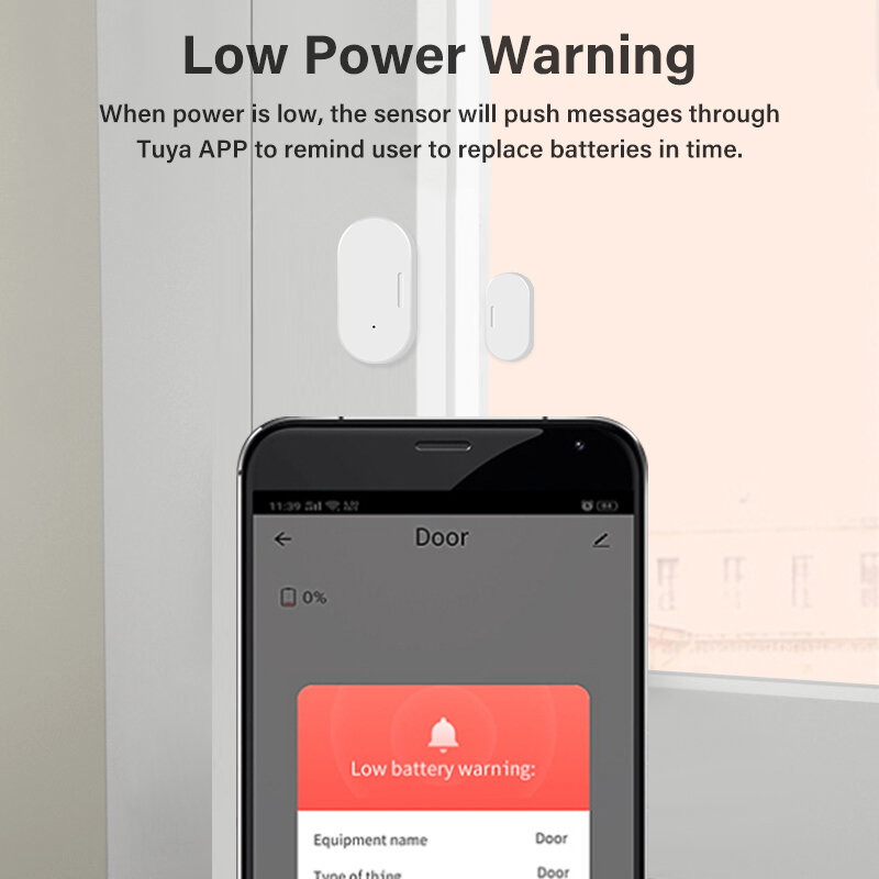 Sensor de puerta inteligente Tuya Zigbee 3,0, detectores abiertos y cerrados, protección de seguridad, Control por aplicación Smart Life a través de Alexa y Google Home