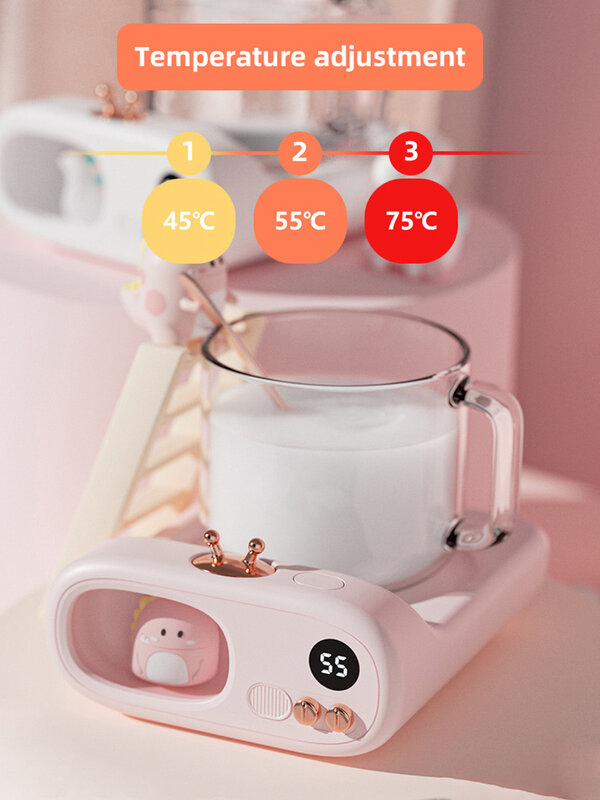 110-220V kubek podgrzewacz kubek termiczny do kawy słodkie zwierzątko ogrzewanie Coaster inteligentny termostatyczny poduszka elektryczna płyta grzejna mleko woda podgrzewacz do kawy