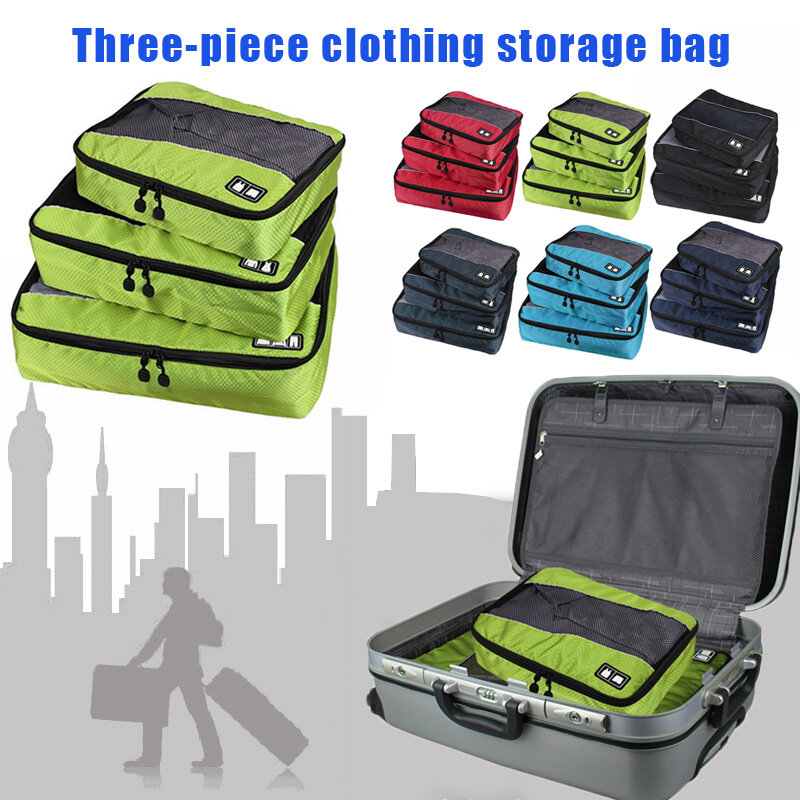 3 Teile/satz Kleidung Verpackung Würfel Reisetasche für Shirts Hosen Bekleidungs Taschen Gepäck Organisatoren Necessaire