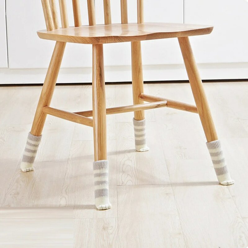 귀여운 고양이 16 피스 의자 다리 테이블 발 양말 바닥 보호대, 꽃 매듭 커버 홈 인테리어 테이블 발 커버