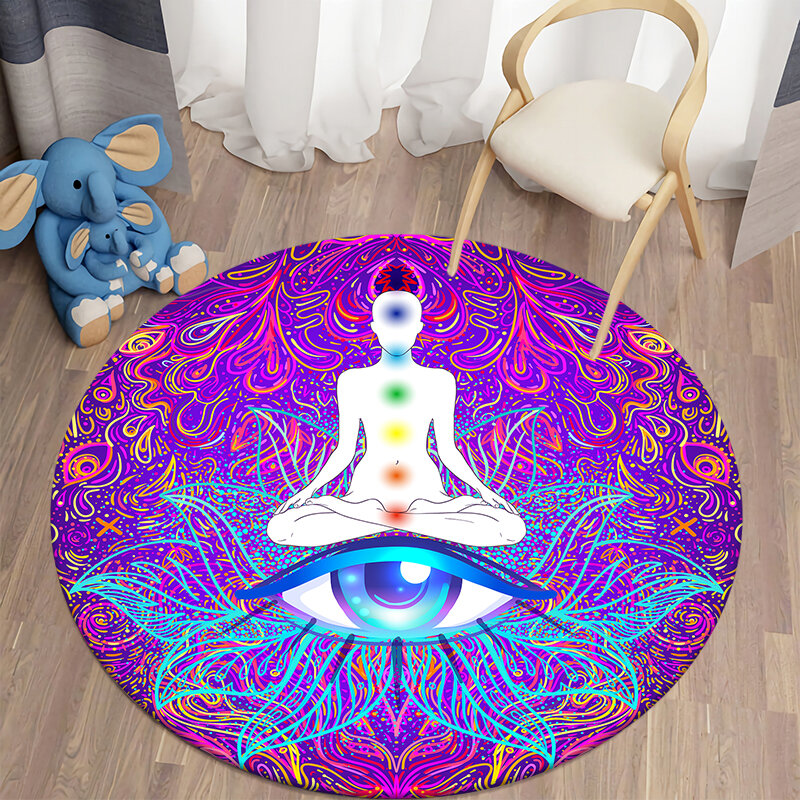 Chakra พรมปูพื้นสำหรับห้องนั่งเล่น Meditation Theme พรมพรมพื้นที่ห้องนอนตกแต่งพื้น