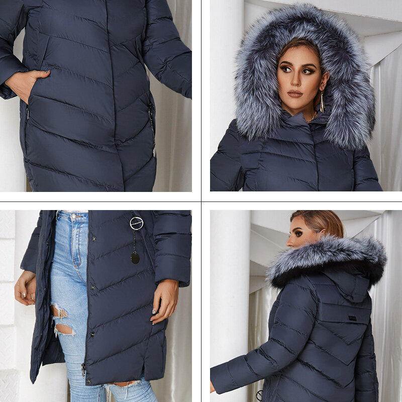 Astrid – doudoune grande taille avec col en fourrure pour femme, manteau d'extérieur de qualité, ample, nouvelle collection hiver 2022, FR-2160
