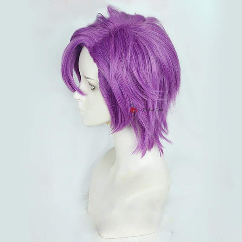 Парик для косплея Otogari Adonis с короткими фиолетовыми волосами из высокотемпературного волокна, вечерние парики из синтетических волос с шапочкой
