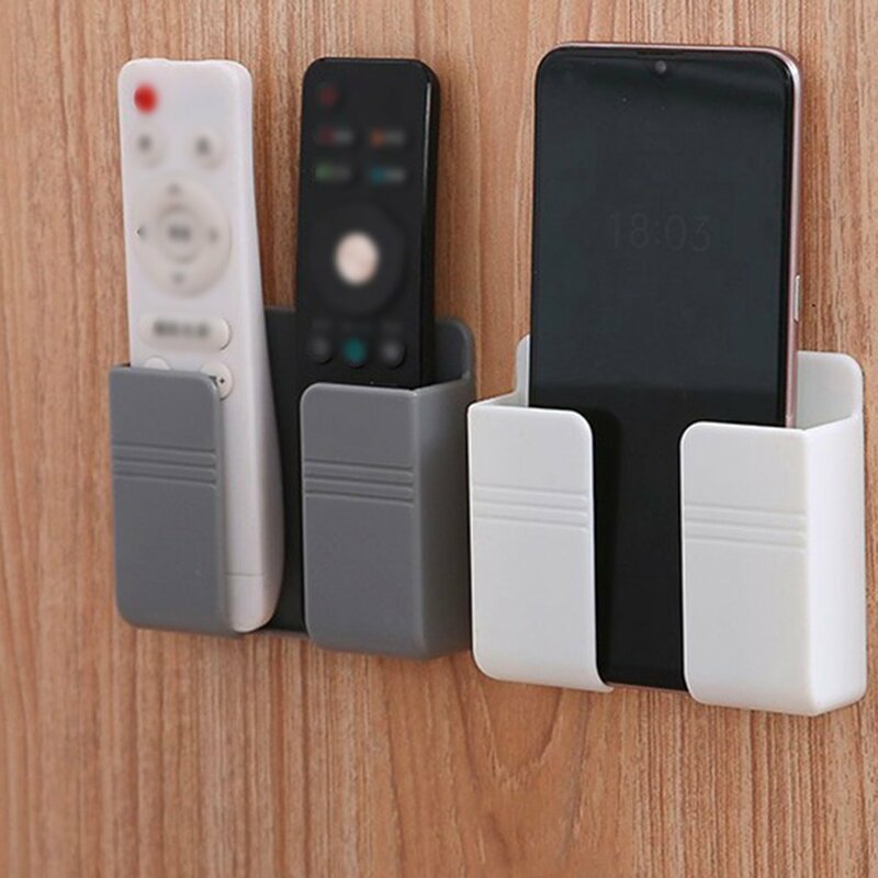 Wall Mounted Organizer Air Conditioner TV Remote Control Storage Box Mobile Phone Plug Holder Multifunction USB Charging Stand
