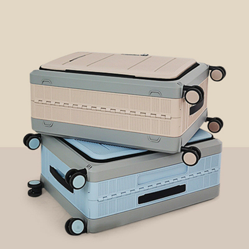 Muto 4 ruote borsa trolley pieghevole borsa da viaggio valigia password blocco bagagli viaggio d'affari bagaglio pieghevole borsa da donna 24