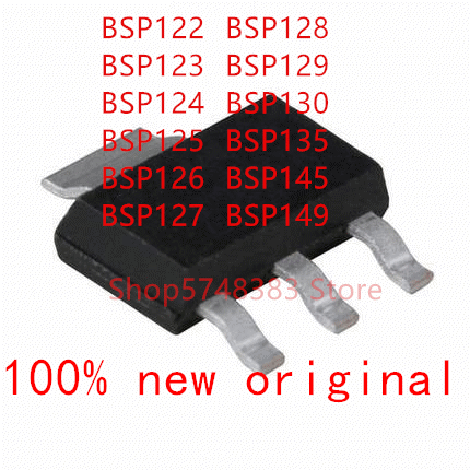 10 개/몫 100% 새로운 원본 BSP122 BSP123 BSP124 BSP125 BSP126 BSP127 BSP128 BSP129 BSP130 BSP135 BSP145 BSP149 MOS 튜브