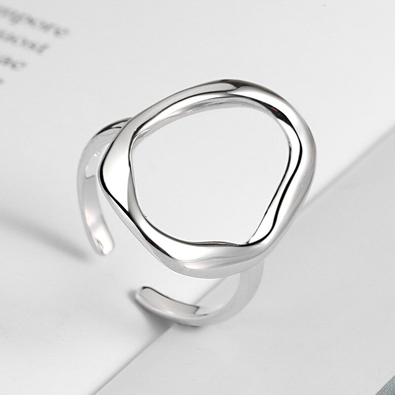 Лидер продаж 925 пробы Серебряные вечерние кольца для Для женщин пара Творческий Фасонная Anillos ювелирные изделия Размеры 17,3 мм с возможностью регулировки положения