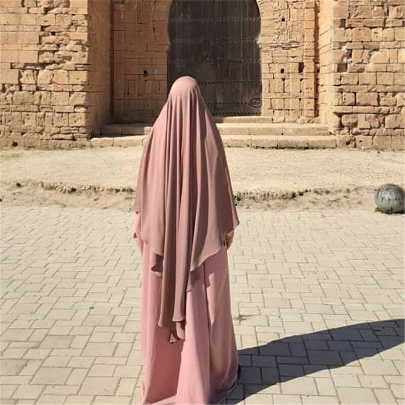 Eid con cappuccio Abaya Abaya Overhead hijab donne musulmane lungo Khiamr vestito sciarpa islamico arabo Ramadan turchia Burqa copricapo Nikab