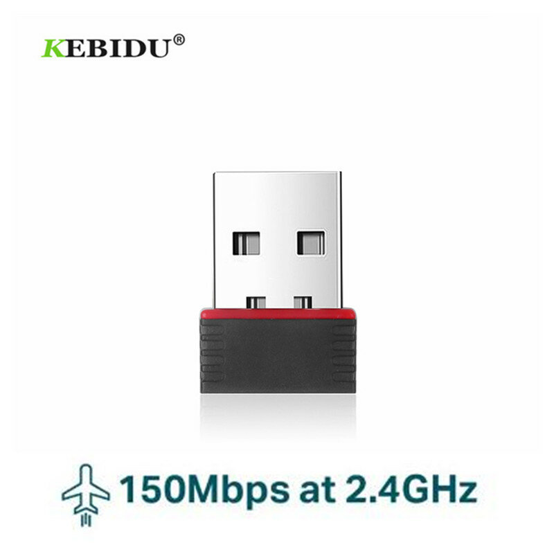 KEBIDU 150Mbps USB صغير لاسلكي واي فاي محول واي فاي شبكة بطاقة الشبكة المحلية 802.11b/g/n RTL8188 محول بطاقة الشبكة لأجهزة الكمبيوتر سطح المكتب