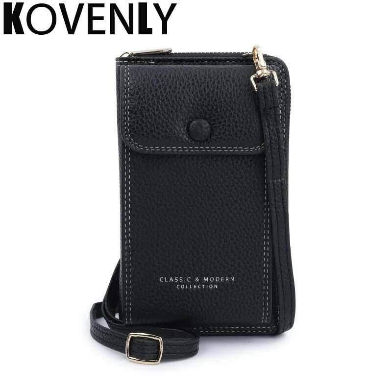 Fashion Large Capacity Phone Purse Wallet for Women PU Leather Solid Color Shoulder Bag Small Crossbody Handbag Pack
