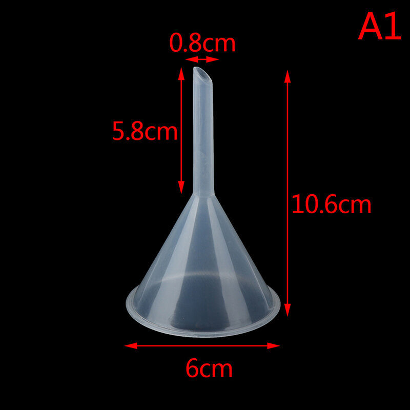 Embudo de filtro de plástico blanco transparente para laboratorio, 60mm de diámetro de la apertura