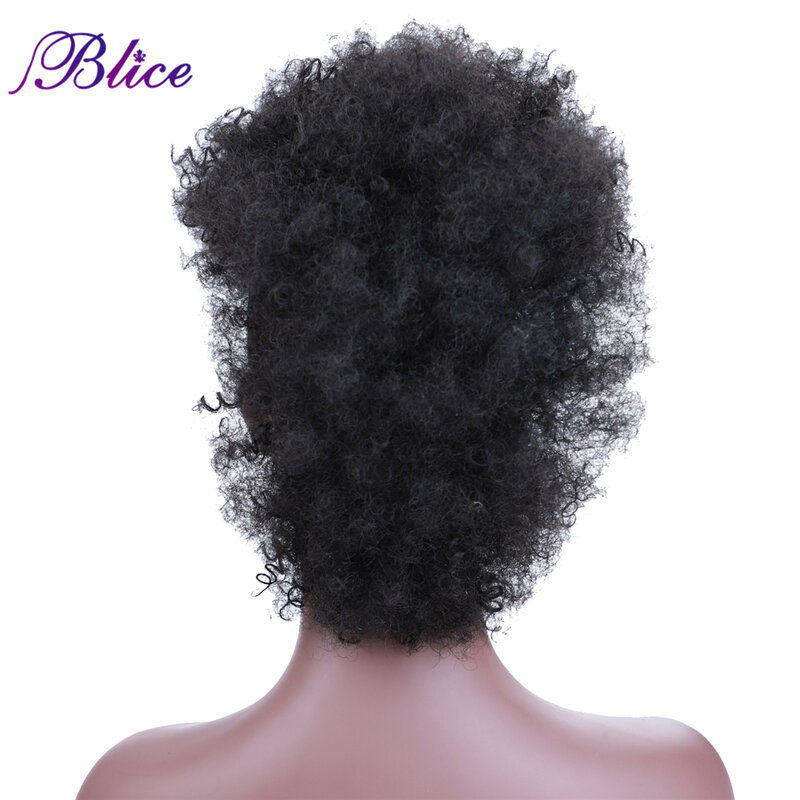 Blice-Extensión de pelo sintético para mujer afroamericana, pelo corto y rizado, con Clip, estilo Mohawk