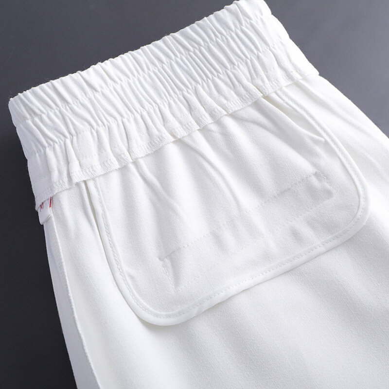 2020 New Winter Spring Women Cotton White Wide Leg Pants High Quality Ladies Pants