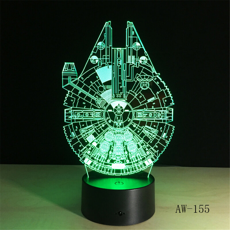 Neue 3D Design Lampe LED Nacht Lichter mit USB Kabel Beleuchtung als Innen Zimmer Dekoration 7 Farben Geburtstag DecoAW-155