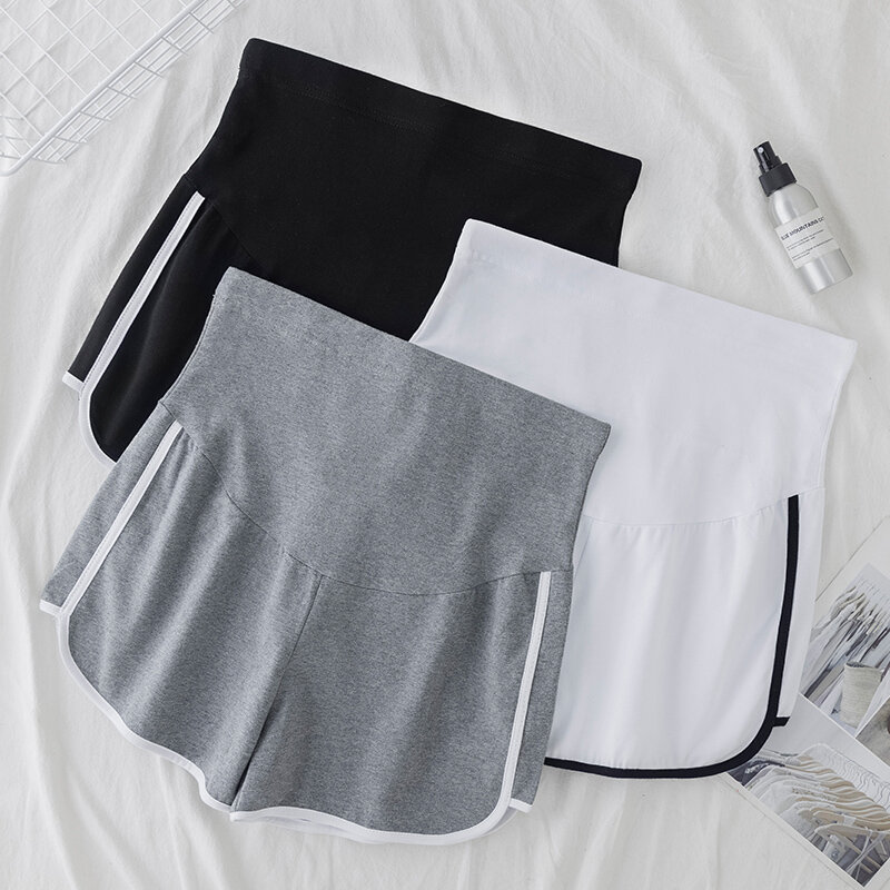 Pantalones cortos de maternidad de algodón fino para mujeres embarazadas, ropa de vientre ajustable, informal, para dormir en el hogar, verano, #8347