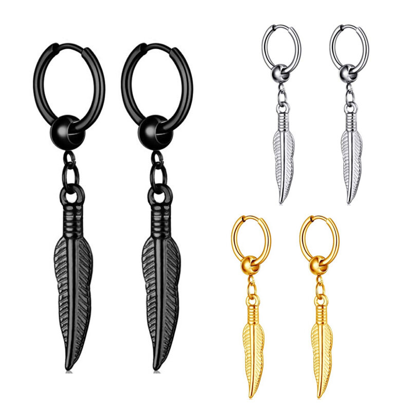 Multi Soorten Unisex Zwarte Goud Kleur Rvs Earring Voor Vrouwen Mannen Punk Gothic Piercing Nep Oorbellen Sieraden Gift 1 paar