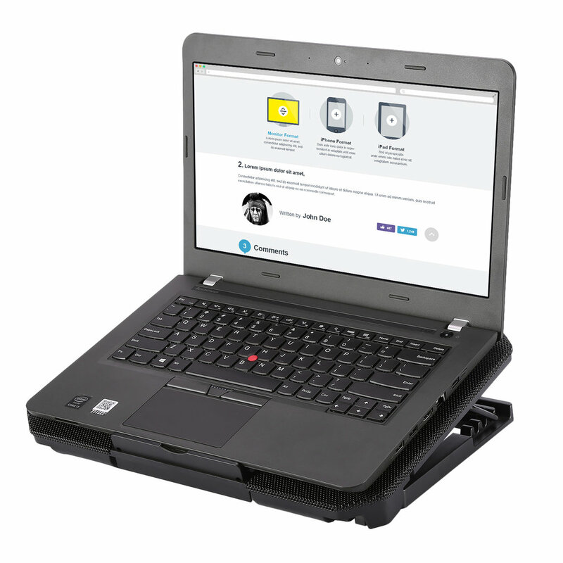 Lichtgewicht 2 Grote Fan Usb Laptop Cooler Cooling Pad Base Notebook Koeler Computer Usb Fan Stand H1 Voor Laptop Pc video 15.6"