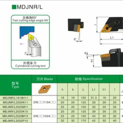 MDJNR1616H11 MDJNL1616H11MDJNR2020K11 herramienta de torneado cilíndrica de hoja de aleación dura Original de alta calidad CNC