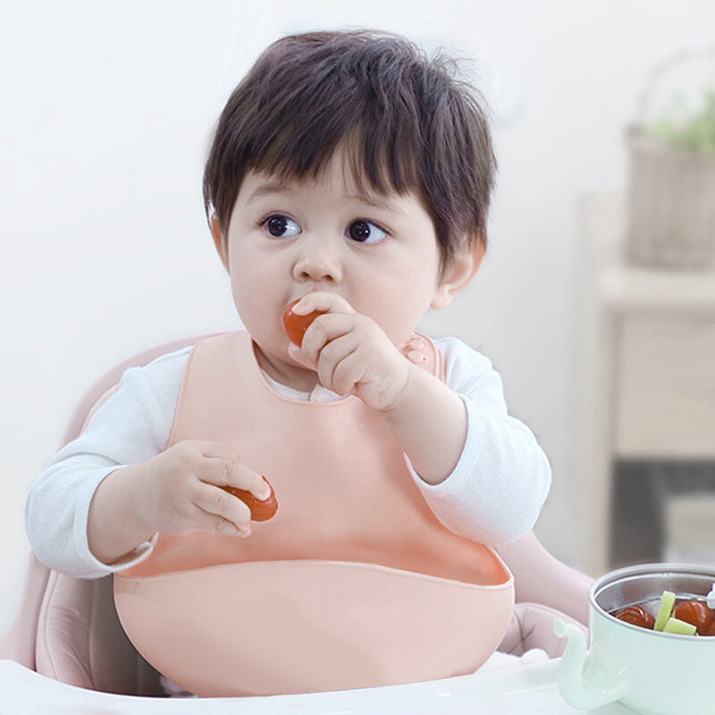 1 Buah Alas Dada Silikon Lembut untuk Anak-anak Modis Bayi Menyusui Makan Tahan Air Alas Dada Aman untuk Makanan Aksesori Bayi Baru Lahir