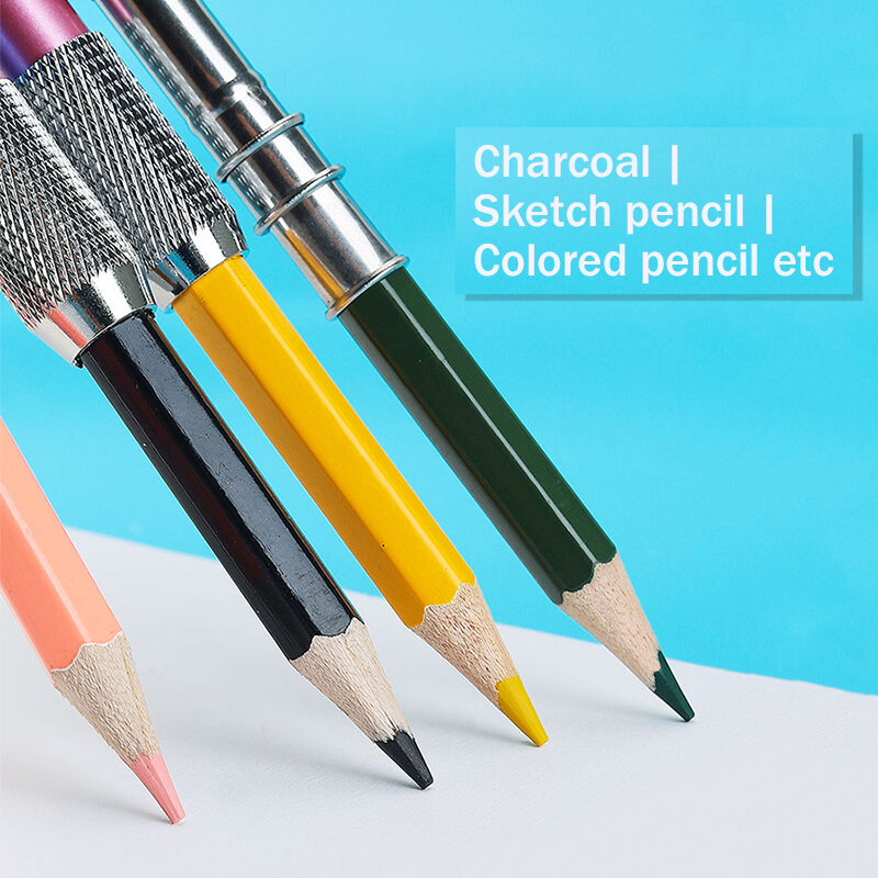 Extensor de lápiz de cabeza única/doble ajustable, varilla de extensión de Metal/madera, redondo/triángulo/Hexagonal, lápices de conexión