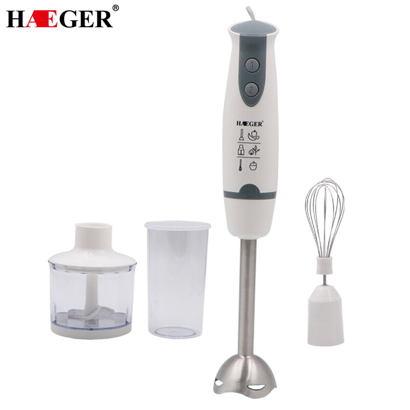 4-in-1 Stainless Steel 800W Immersion Hand Stick Blender Mixer Vegetable Meat Grinder Chopper Whisk  Smoothie Cup