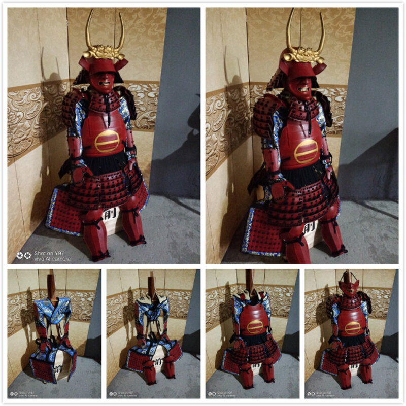 Armadura samurái japonesa, armadura antigua usable, parte de cosplay, club nocturno, decoración de bar, disfraces usables