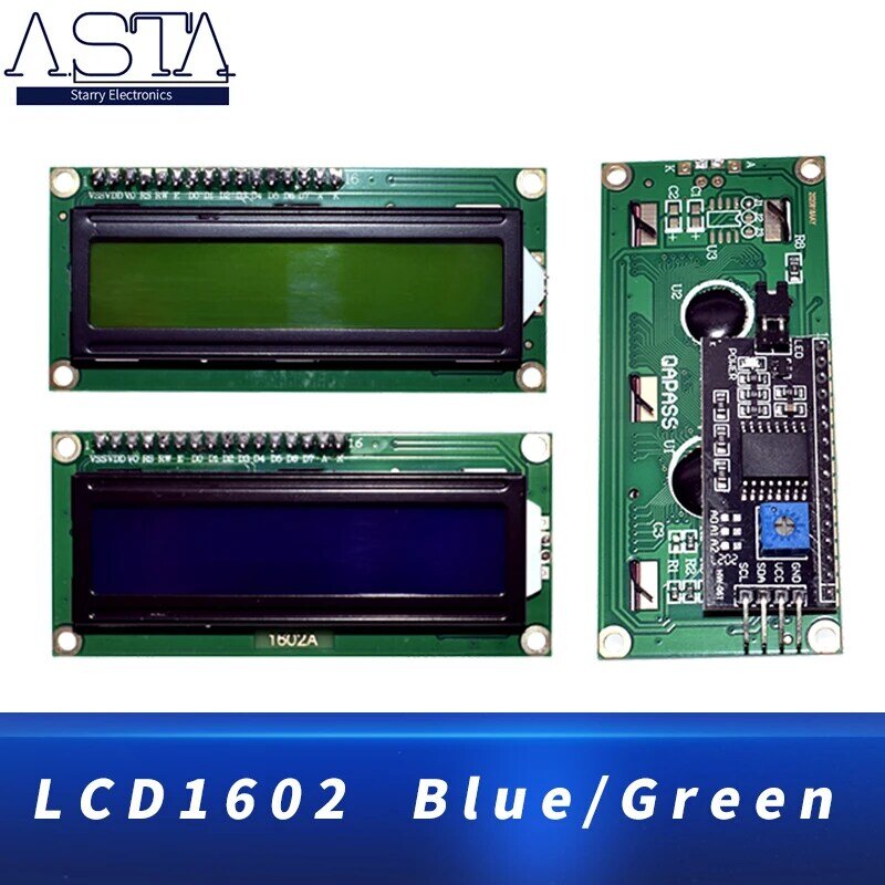 Lcd Module Blauw Groen Scherm Iic/I2C 1602 Voor Arduino 1602 Lcd Uno R3 Mega2560 LCD1602