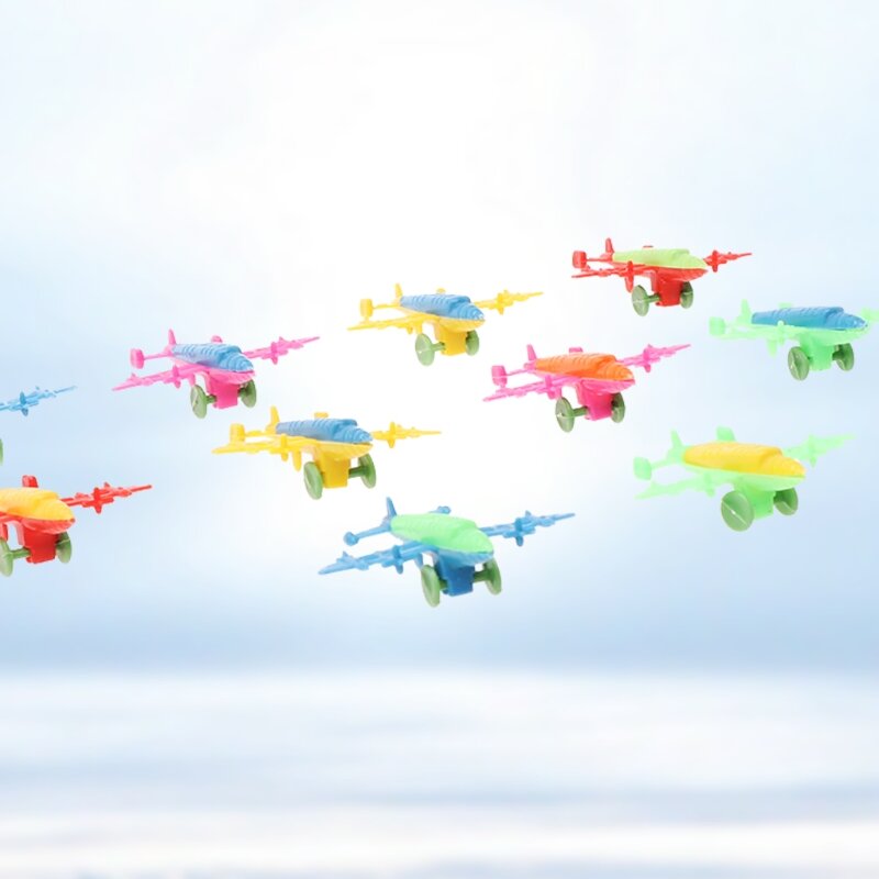 10 قطعة طائرة صغيرة من البلاستيك طائرة نموذج طائرة مقاتلة لعبة الهدايا العسكرية للأطفال Y4UD