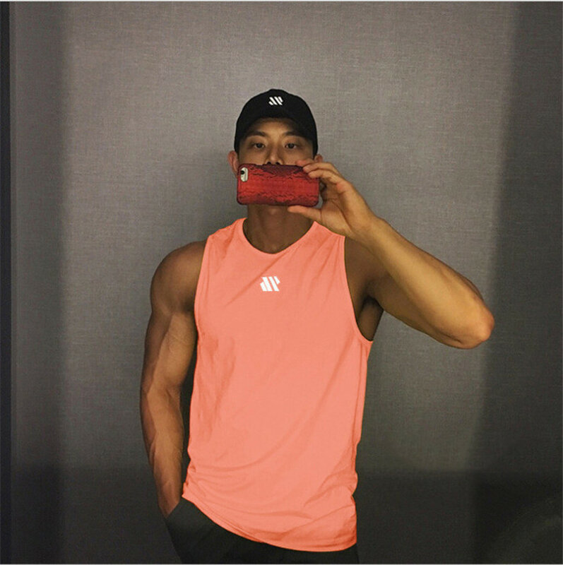 2023 Mens fitness gyms Tank top men Fitness sleeveless shirt Male mesh breathable Sports vest Undershirt Gyms Running vest men